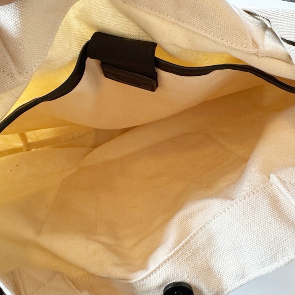 LIKE DREAMS Off White Canvas Tote Bag Adjustable Crossbody Strap 2 Top Handles - Picture 8 of 9